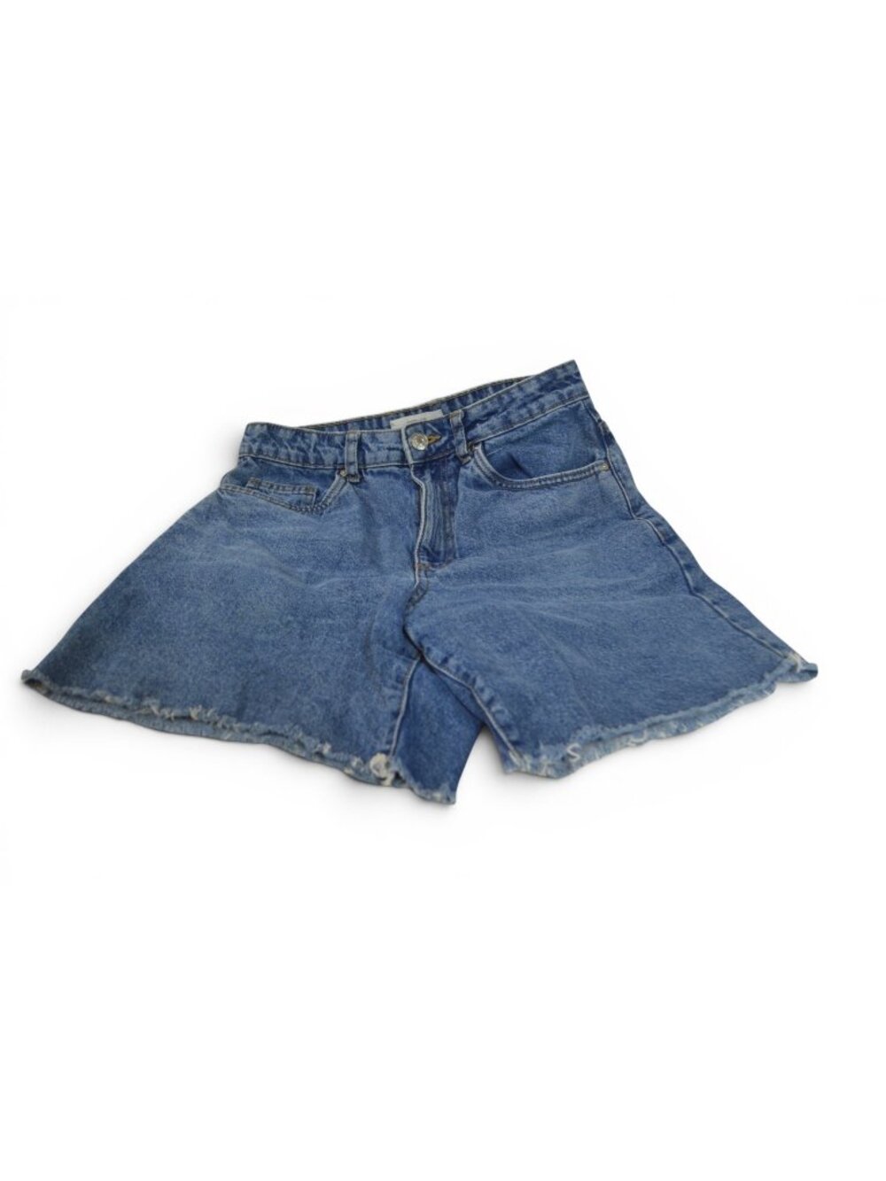 Cotton On Womens Relaxed Denim Shorts Blue Raw Hem Size 4 US